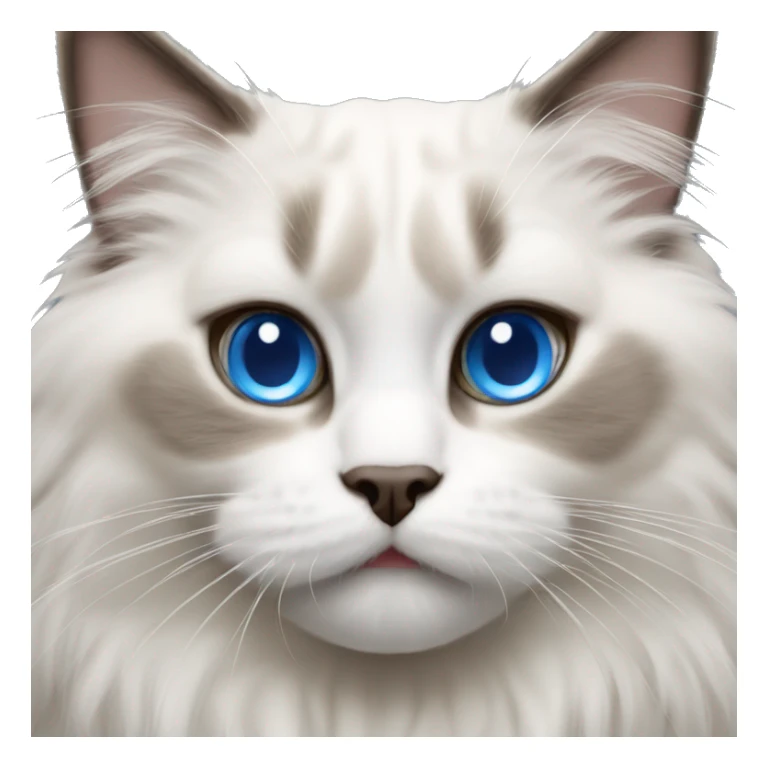 hissing fluffy ragdoll cat blue eyes sticker