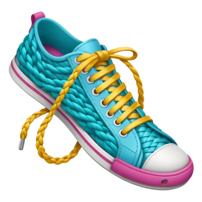 make an emoji of rolled up shoe laces sticker