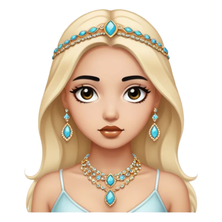 captivating girl with jewelry black eyes sticker