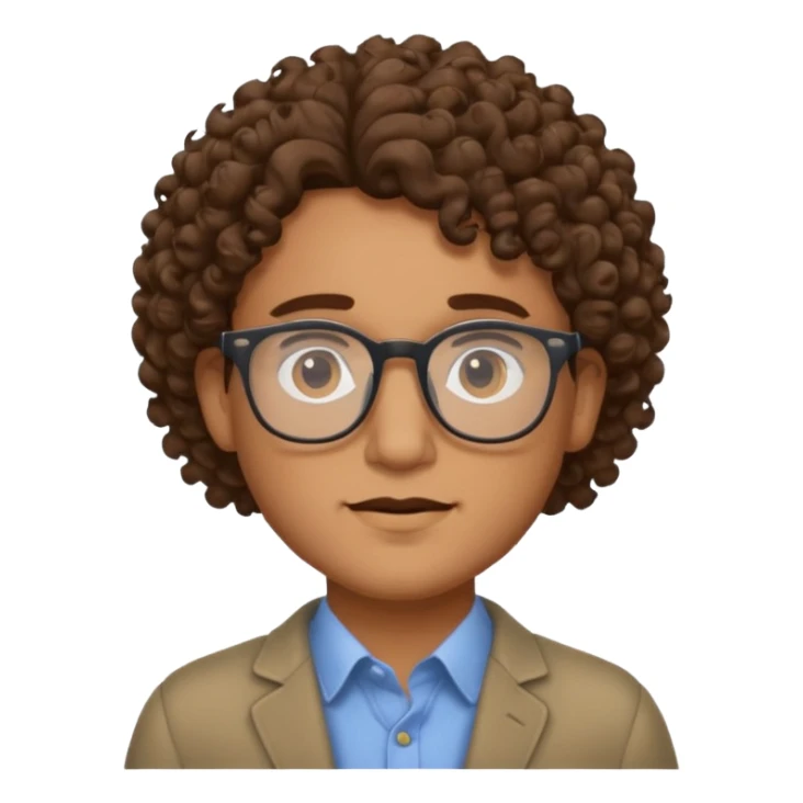 CURLY HAIR GUT WITH GLASSES sticker