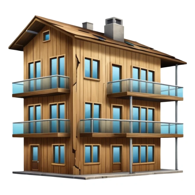 cheap poor house in between luxury apartament buildings sticker