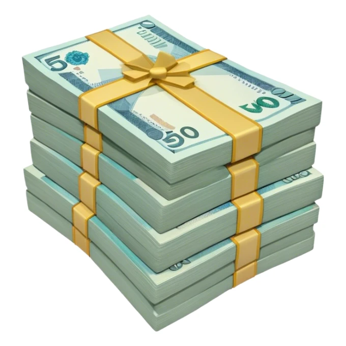 a stack of 50 million tenge the height of a man sticker