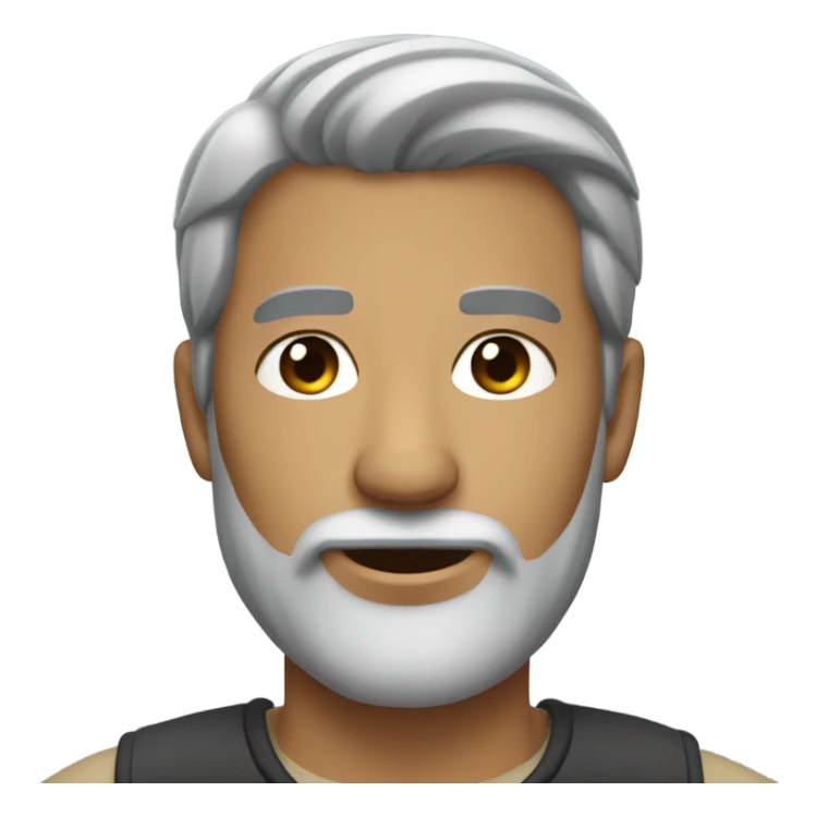 A man with short black and gray hair and beard sticker
