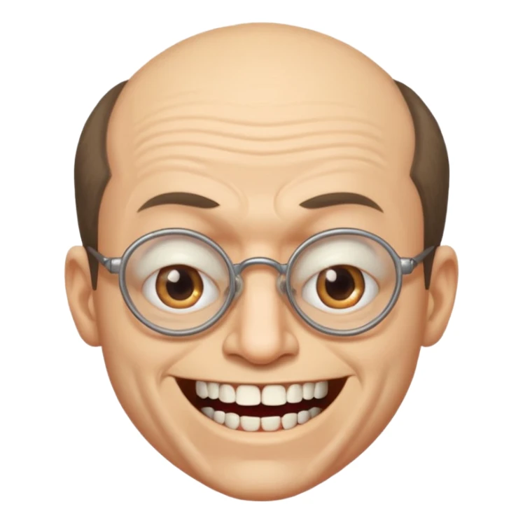 Crazy professor with crowded teeth receding hairline sticker