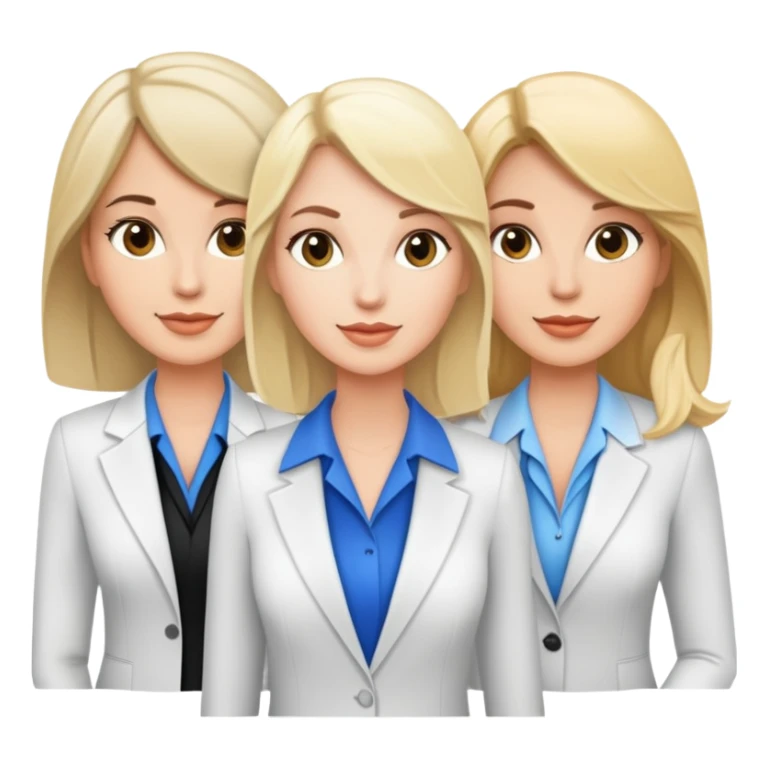 Two white brunette realtors and one blonde sticker