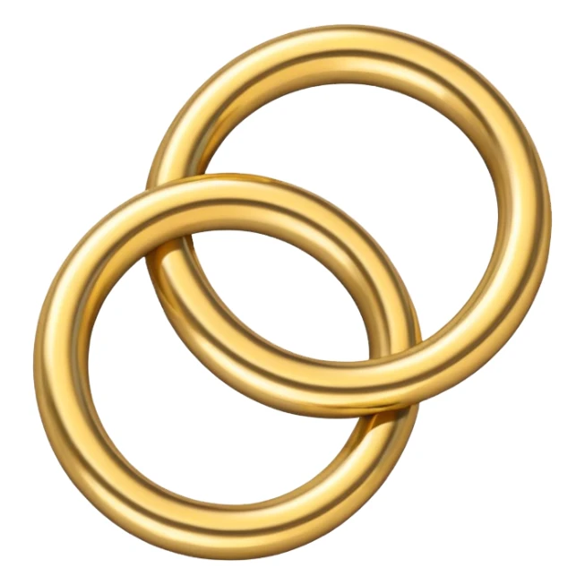 two gold rings entwined sticker