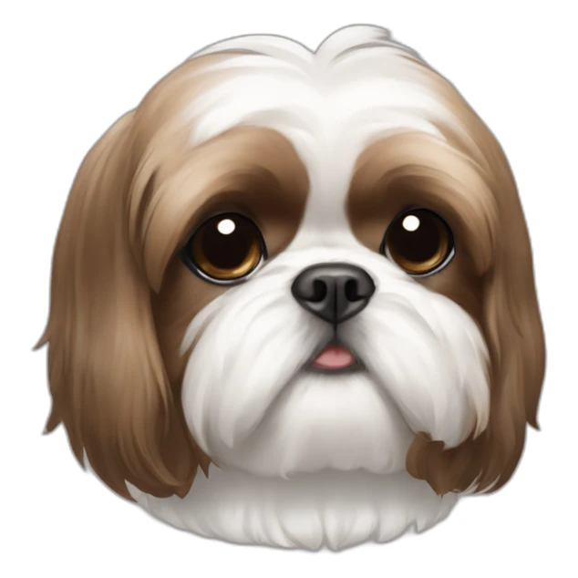 brown and white shih tzu with short fur sticker