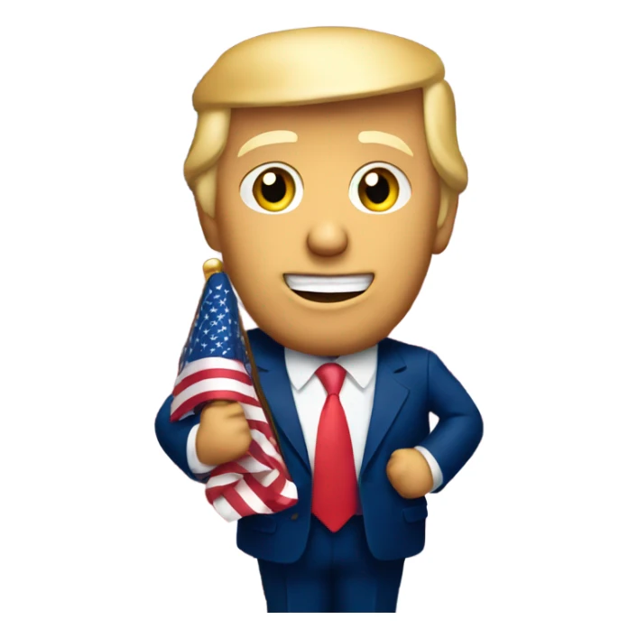 donald trump holding american flag sticker