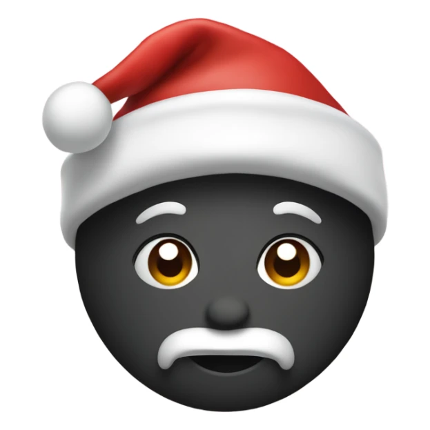 half black and half white heart emoji wearing a santa hat sticker
