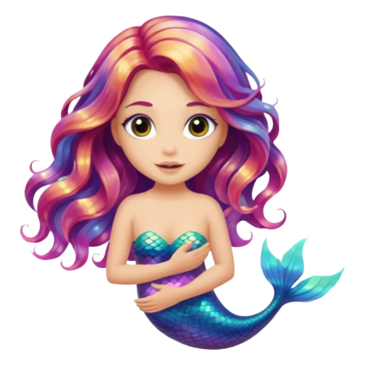 Iridescent mermaid hair sticker