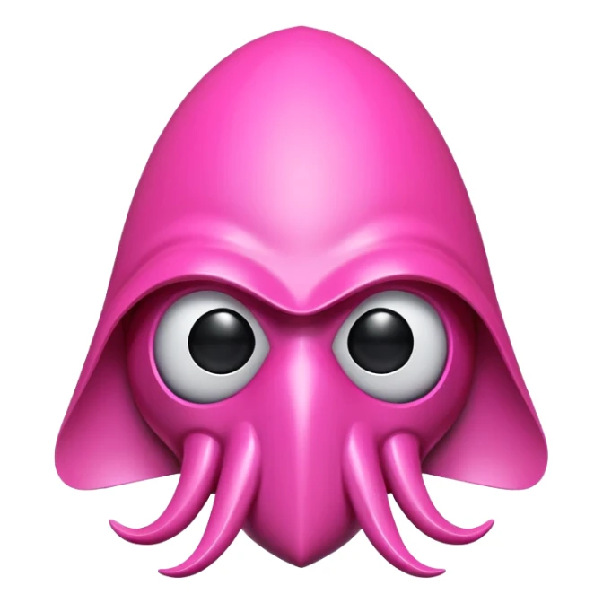 Squid Game pink guard mask with triangle shape on face, 3D style, smooth and glossy sticker