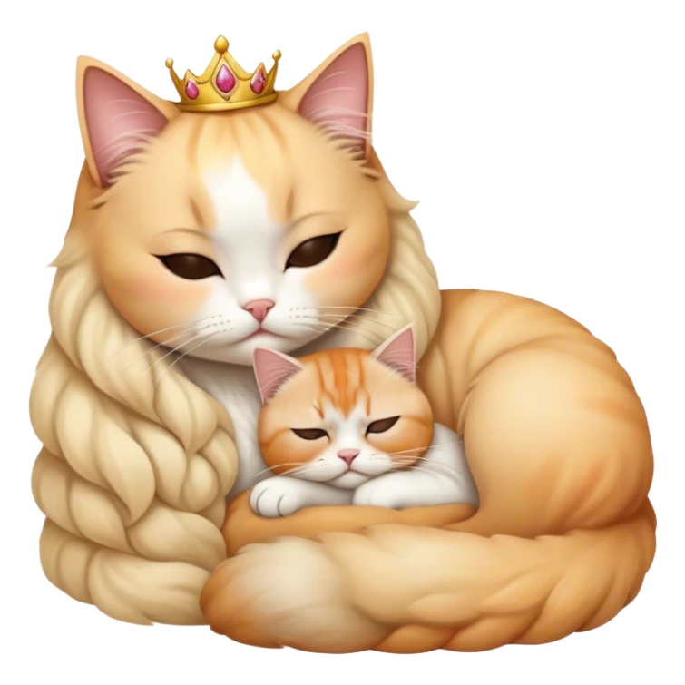 princess Peaches sleeping curled up to a Persian cat  sticker