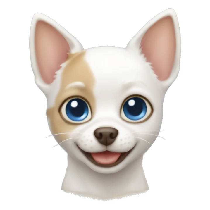 white cat blue eyes and tan chihuahua  sticker