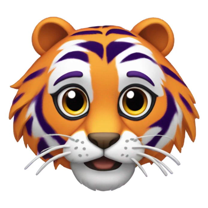 aubie the tiger purple and yellow sticker
