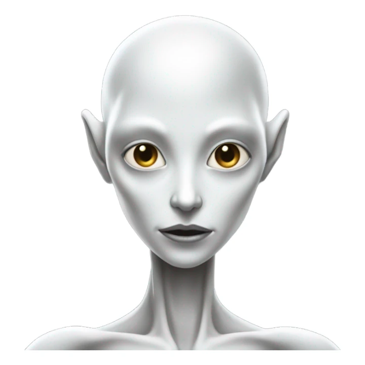 a white alien woman full body sticker