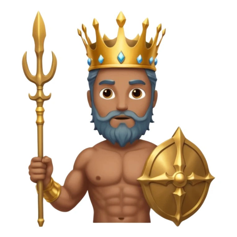 An emoji of the Greek god Poseidon sticker