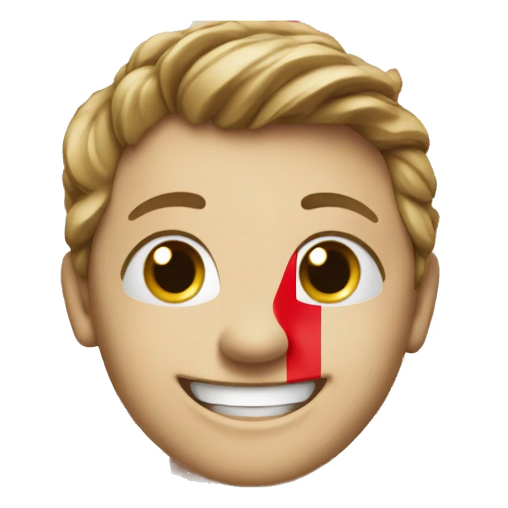 An emoticon waving the danish flag and smiling. sticker