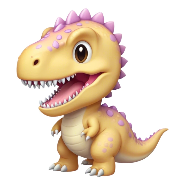A cute, kawaii style pastel Tyrannosaurus rex with sharp teeth￼ sticker