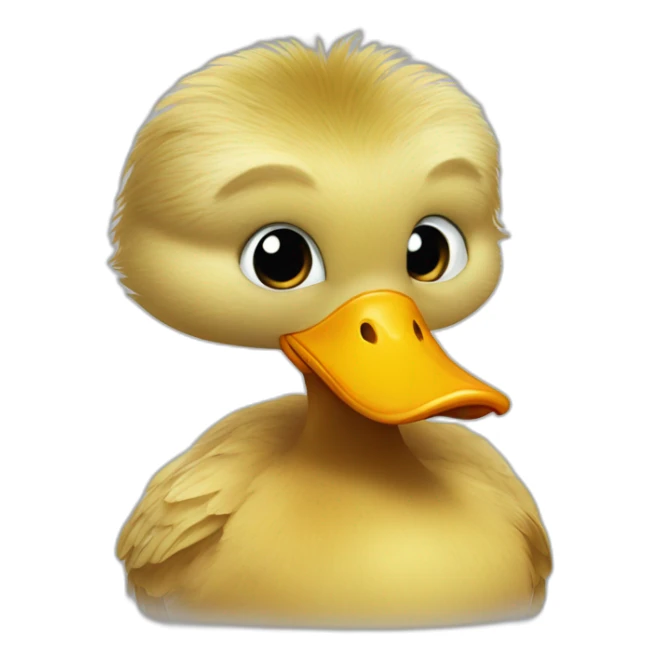 A duck with the face of Avram Andrei Tiberiu with hair sticker