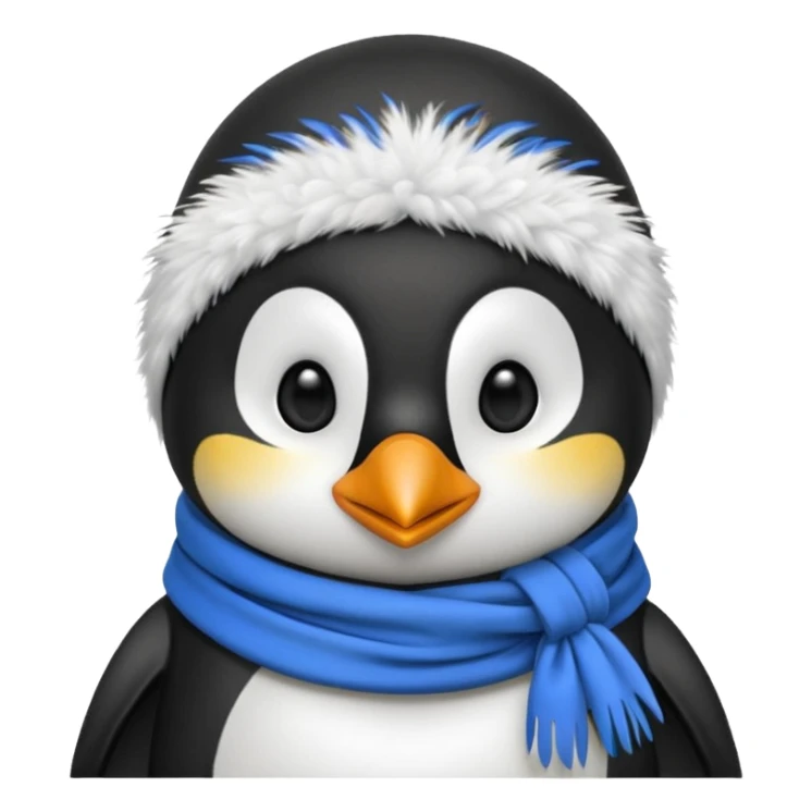 penguin with blue scarf and balaclava  sticker