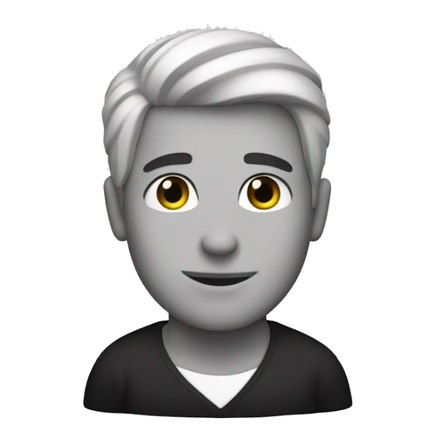 a white handsome person made in black and white sticker