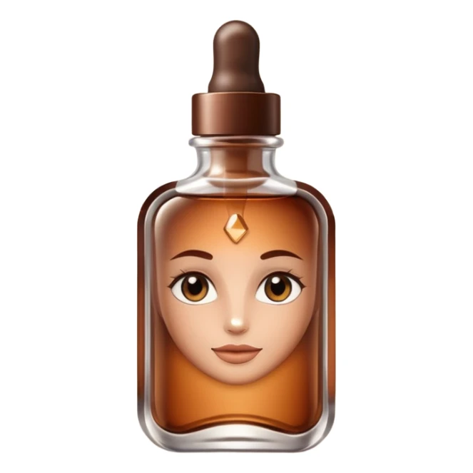 Organic cosmetic in a brown cristal bottle sticker