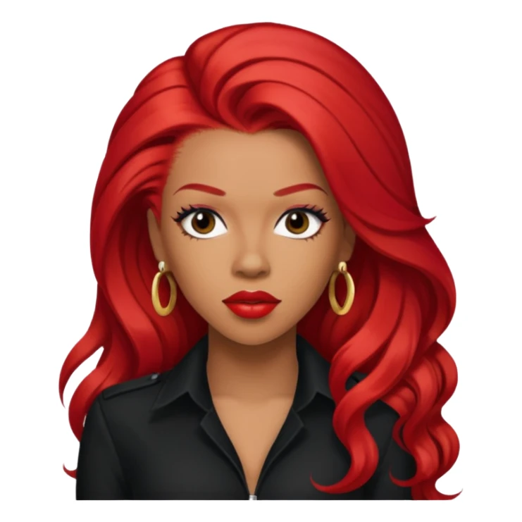Keyshia Cole with long red hair sticker