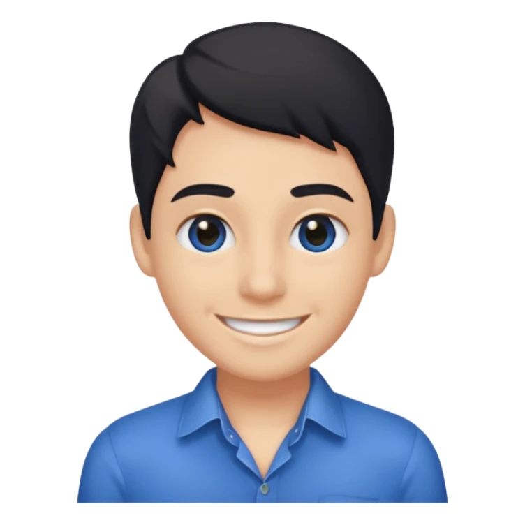 Ajouter un sourire, les yeux bleus, une chemise noire sticker