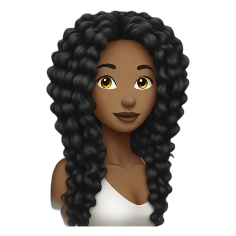 Beautiful Black women long kinky hair sticker