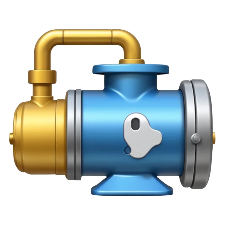 Plumbing pump, digital art emoji style, with clean lines, no face on objects, white background sticker