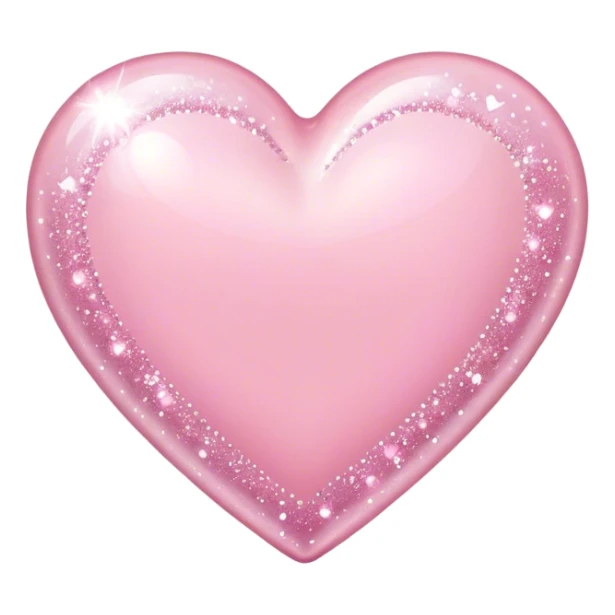 Baby pink heart with sparkles sticker