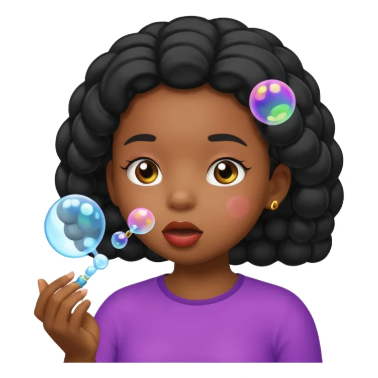 Bubble Blowing black girl sticker