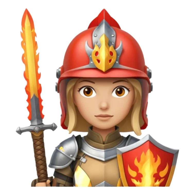 woman fire armored warrior sticker