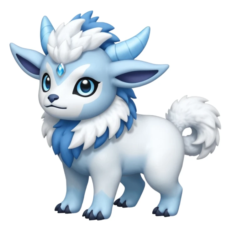 Shiny Absol-Amaura-Wooloo-Fakémon-hybrid-creature (full body)  sticker