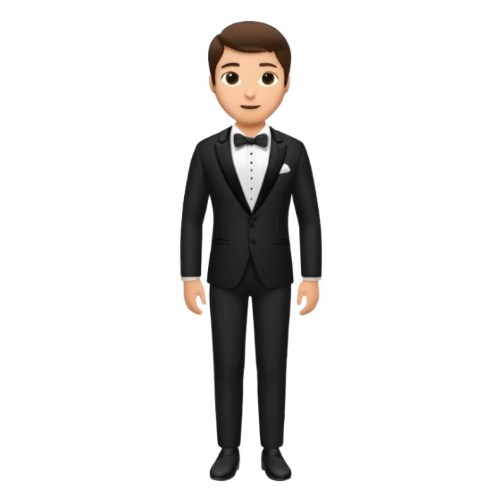 brunette groom standing on foot sticker