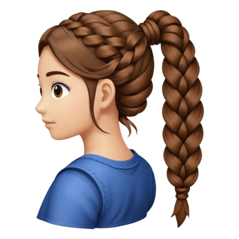 just hair braided hair tail sticker