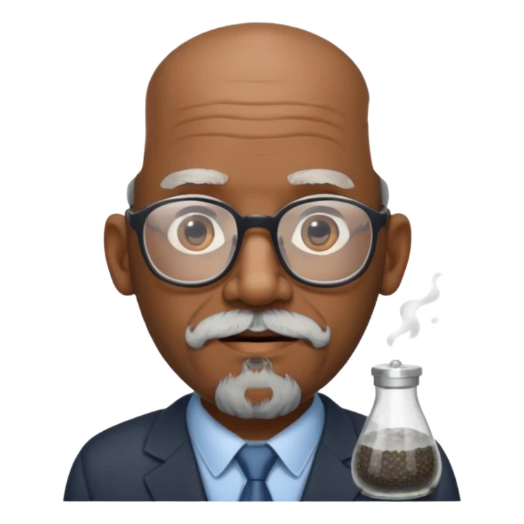 Balding old-middle-aged black office man I.T. Supervisor sticker