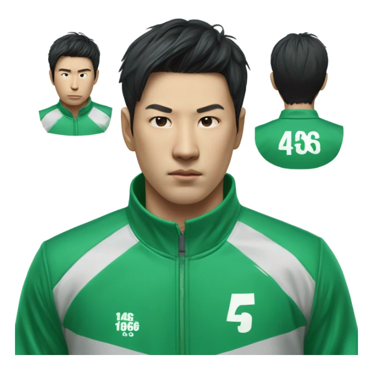 Squid game player seong gi hun in green track suit  sticker
