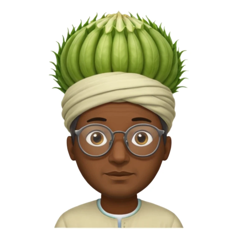 moroccan man with a fennel on his head and glasses on sticker