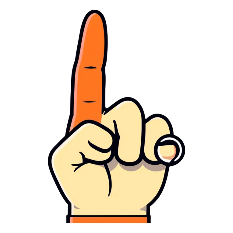 hand with five fingers, only the middle finger and ring finger extended, other fingers closed sticker