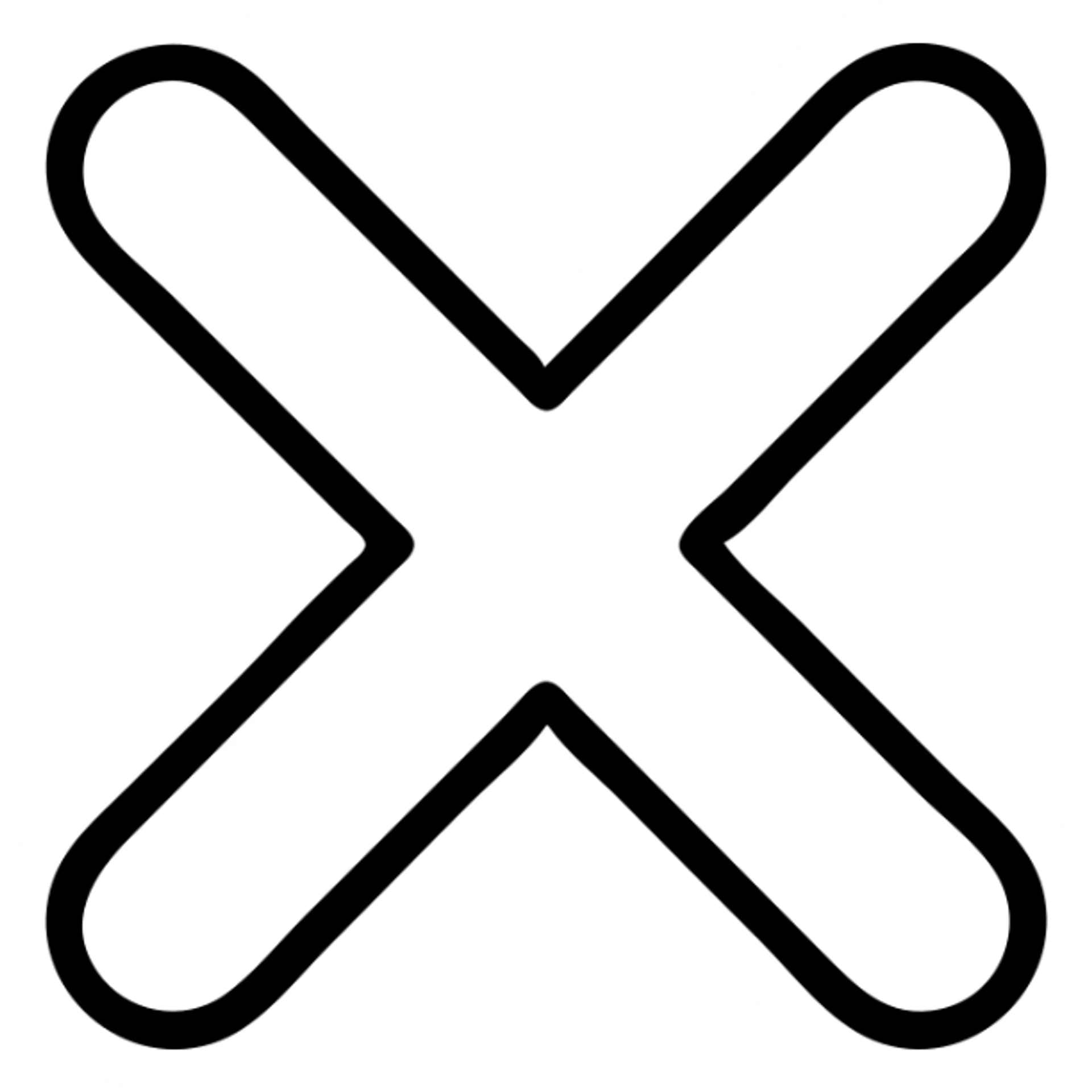 simple outlined cross mark sticker