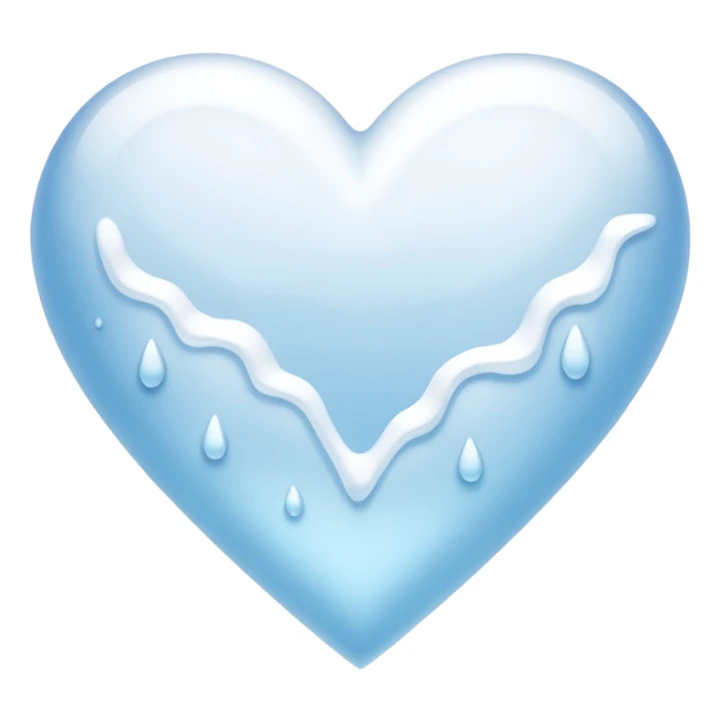 snow heart that's melting sticker