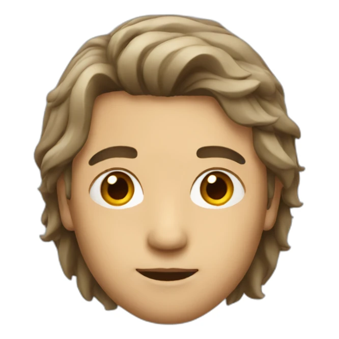 man with middle parted hair sticker