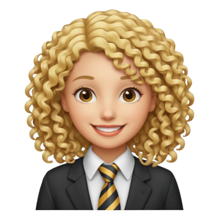 curly woman blonde with tie sticker