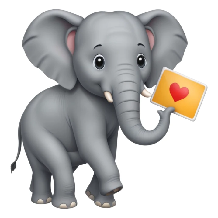 Ein Elefant mit einem kleinen Werbeplakat auf dem Rücken. sticker