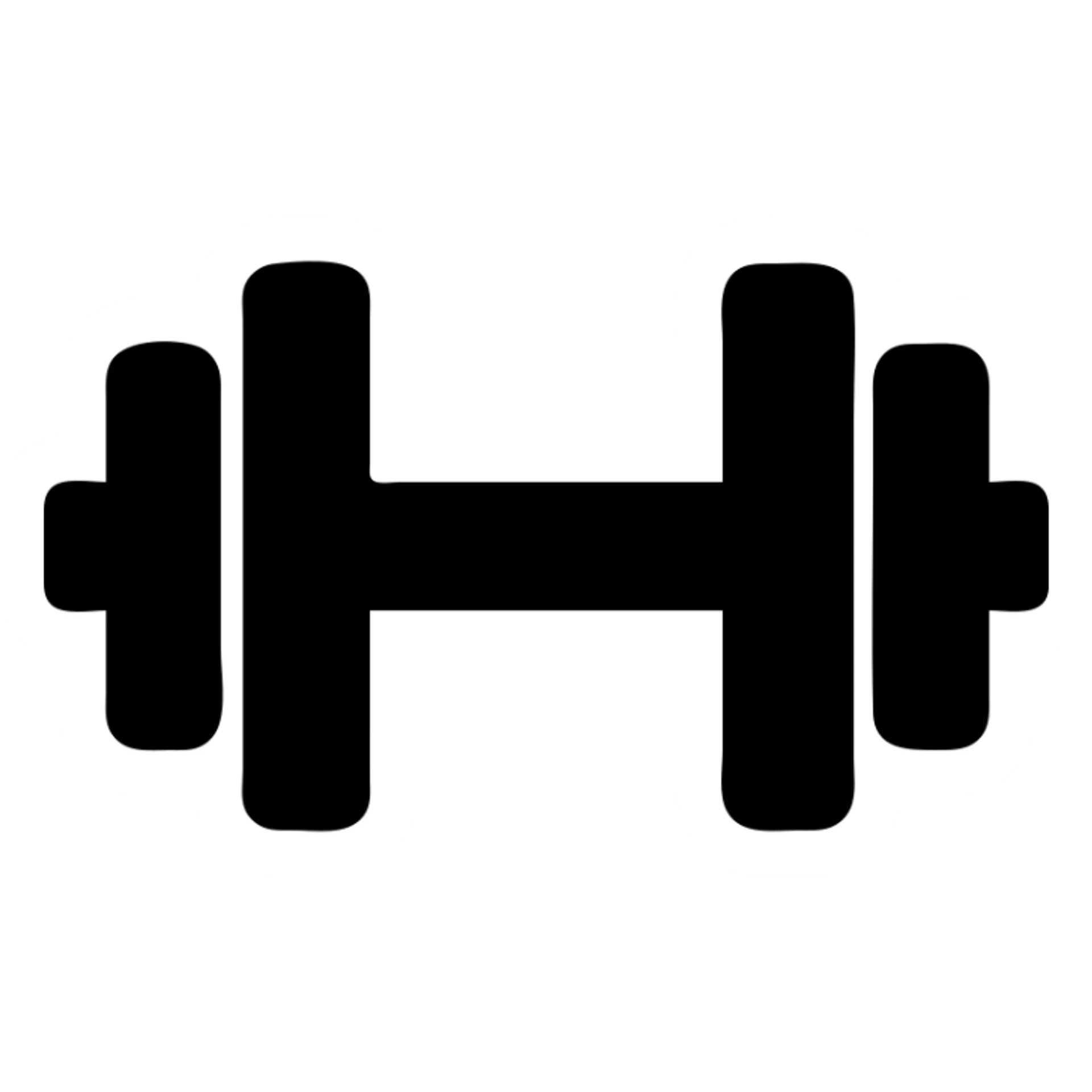 simple and bold gym icon with a dumbbell or barbell sticker