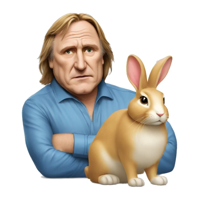 Gérard Depardieu déguisé en lapin sticker