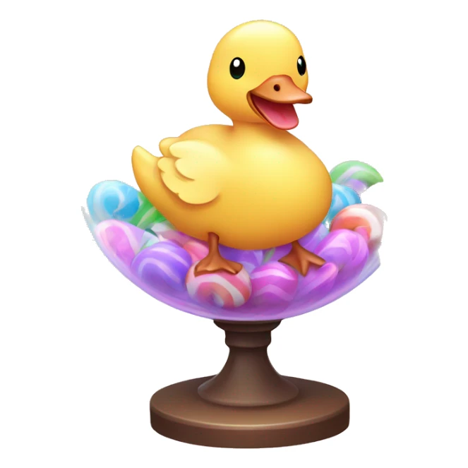 Kawaii colorful baby goose in a candy globe sticker
