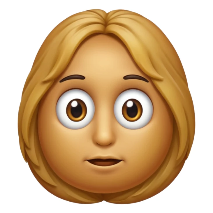 Potato with long hair and eyes sticker