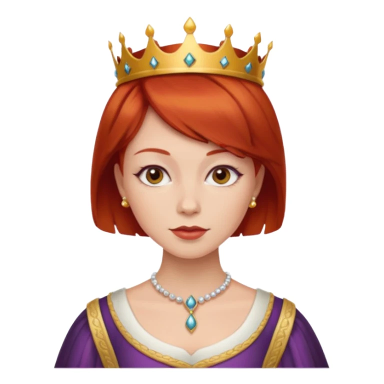 short hair queen red hair sticker